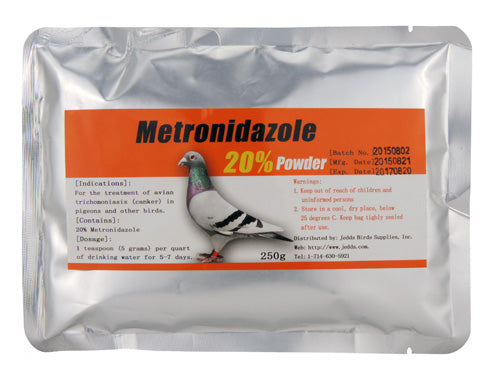 Metronidazole 20% Powder Avian Canker and Giardia Bird Treatment