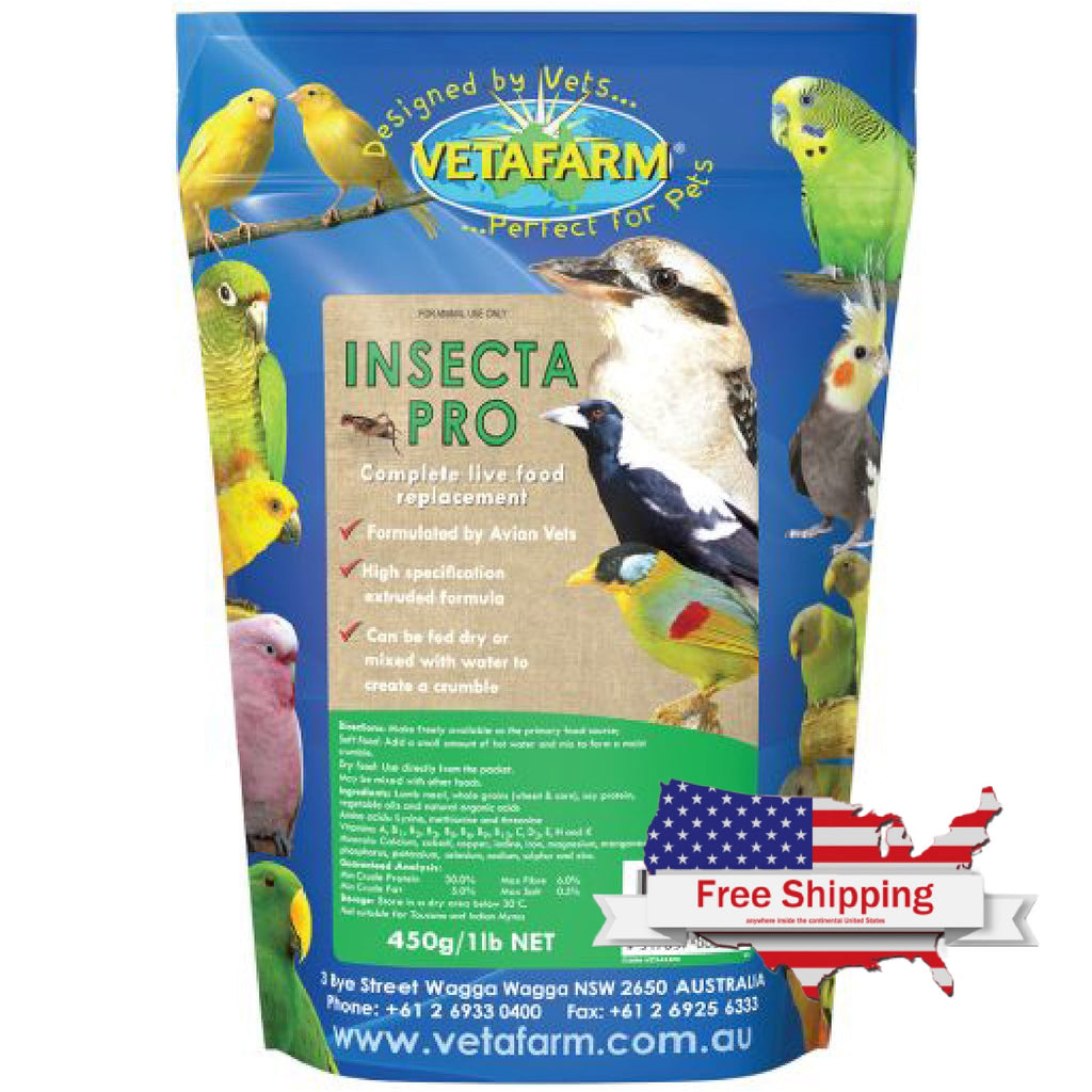 Vetafarm Insecta-Pro Protein Live Food Replacement for Insectivorous Birds