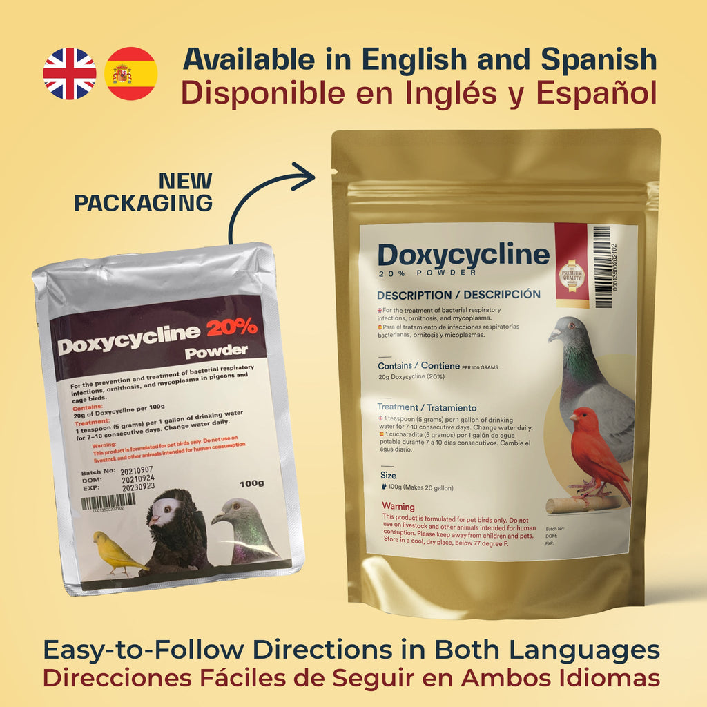 GenerX Doxycycline 20% Powder Treatment for Bird Respiratory Ornithosis 100g