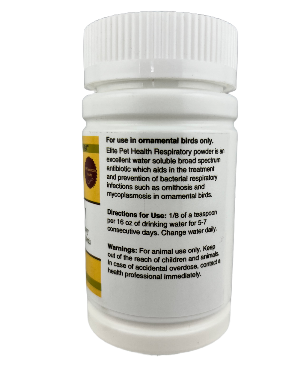 Elite Pet Health Respiratory Powder Bird Treatment for Infections Mycoplasmosis