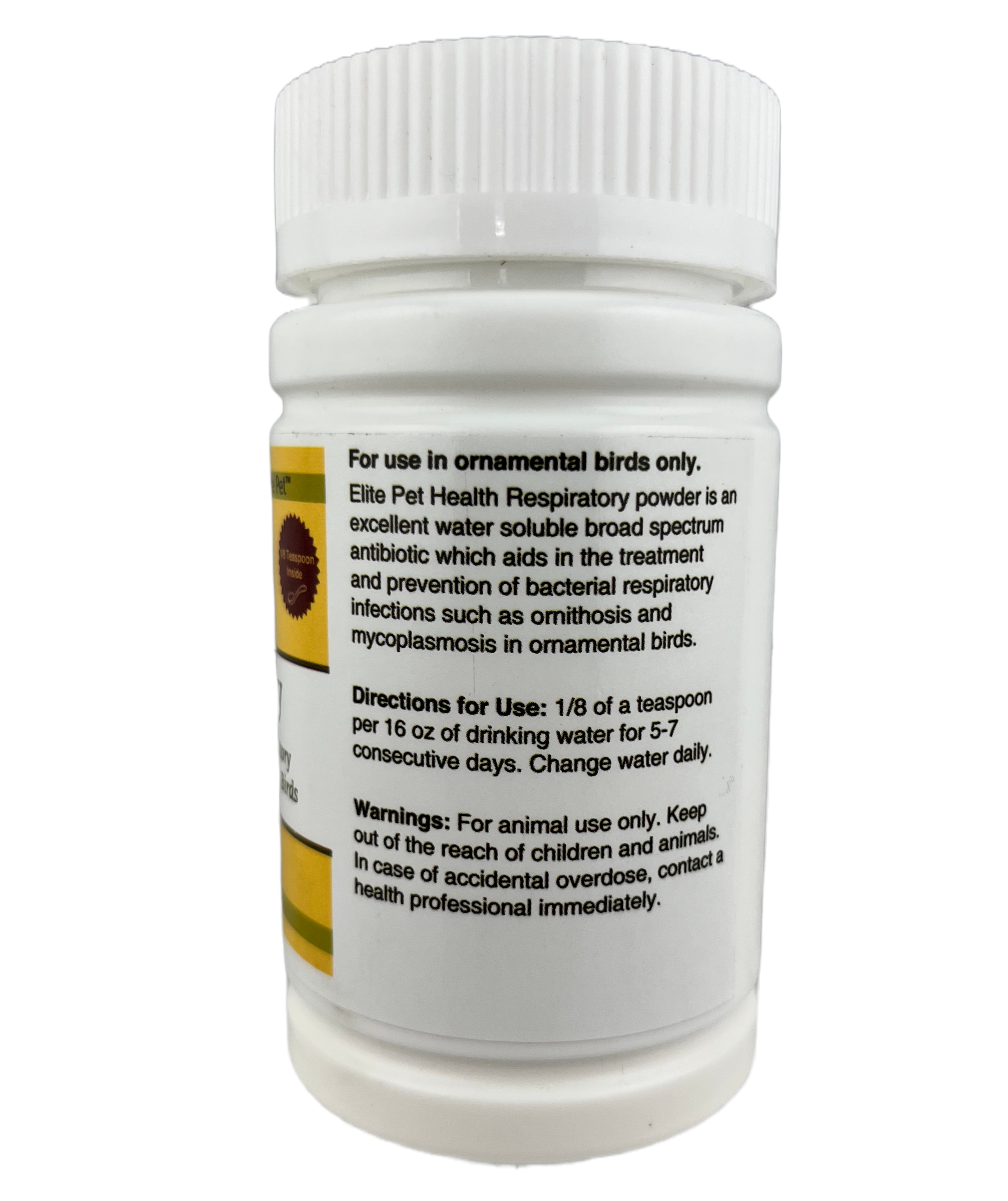 Elite Pet Health Respiratory Powder Bird Treatment for Infections Mycoplasmosis