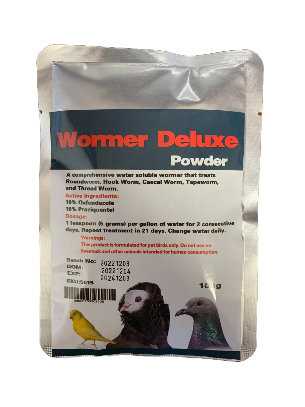 GenerX Wormer Deluxe Powder for Pigeons Chickens and Cage Birds
