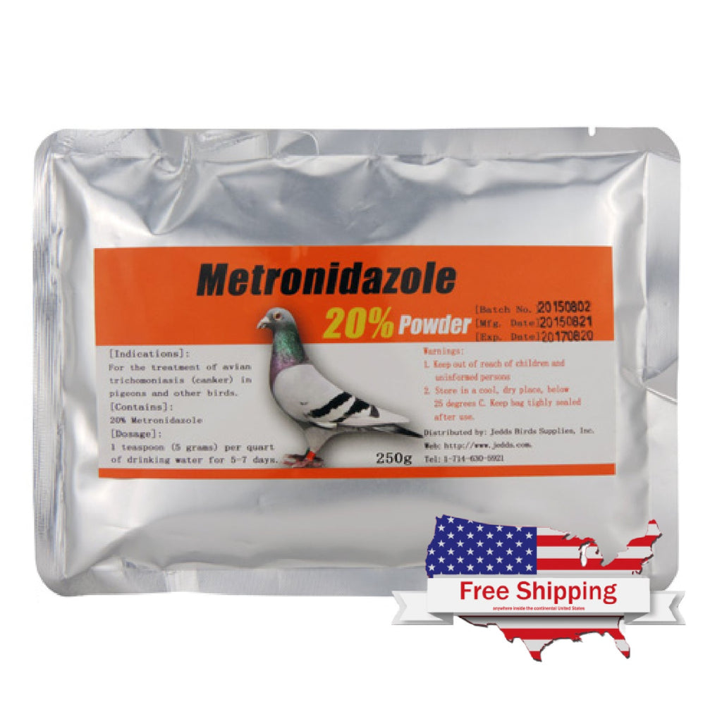 Metronidazole 20% Powder Avian Canker and Giardia Bird Treatment
