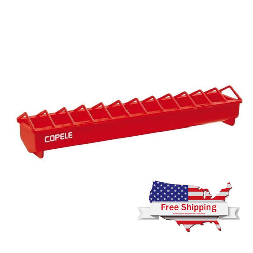 Durable Copele Red Plastic Feeding Trough for Chicks and Pigeons