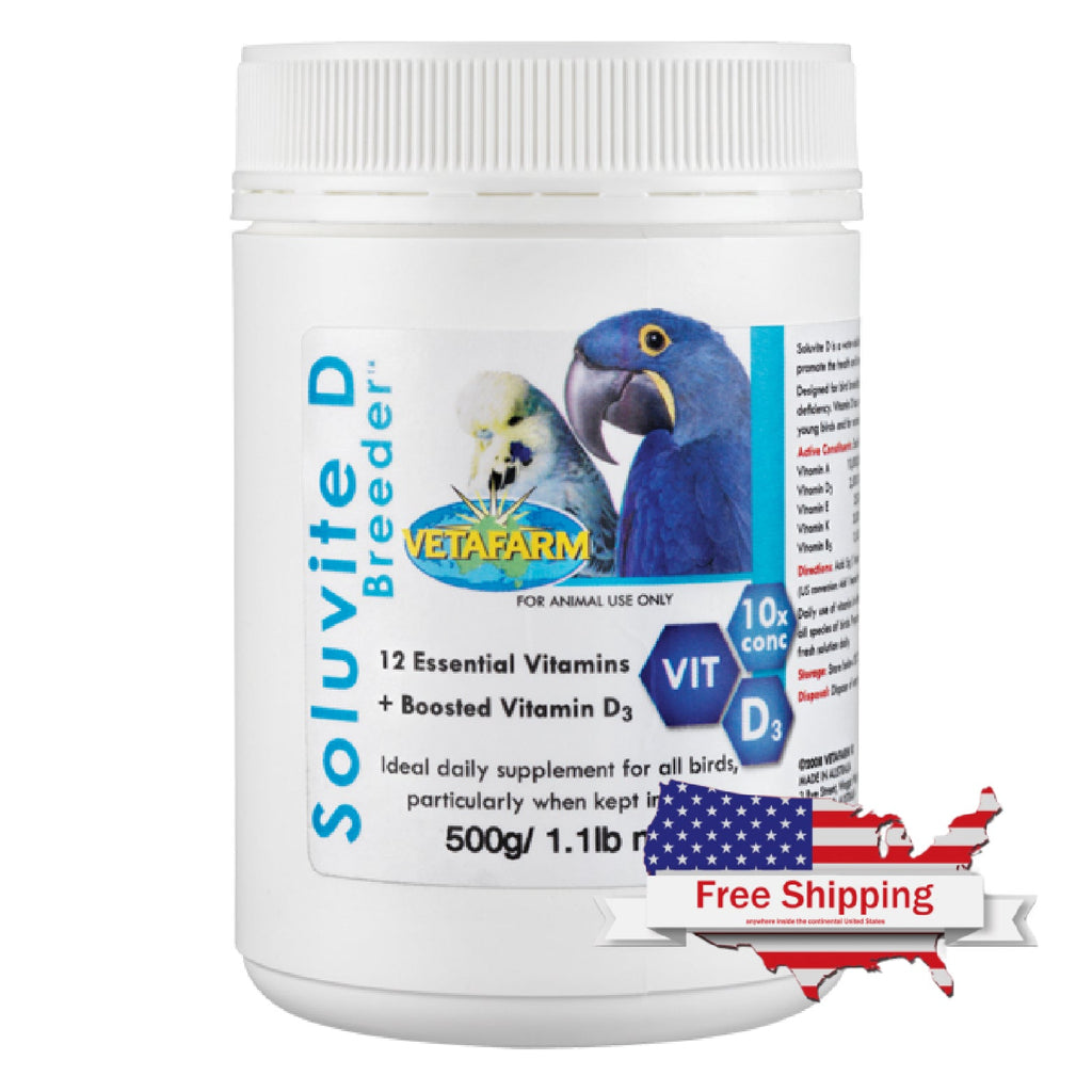 Vetafarm Soluvite D Breeder Concentrated Vitamin Supplement for Indoor Birds
