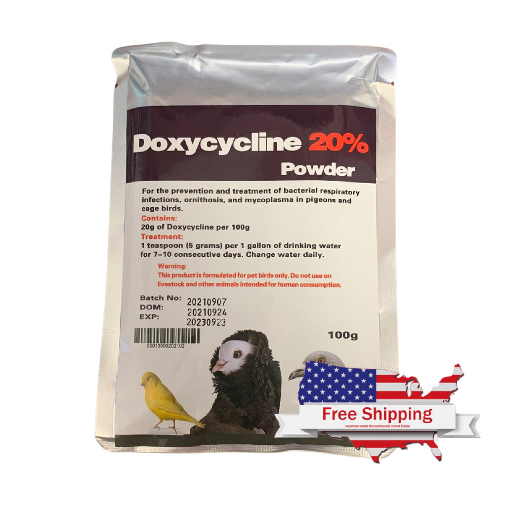 GenerX Doxycycline 20% Powder Treatment for Bird Respiratory Ornithosis 100g