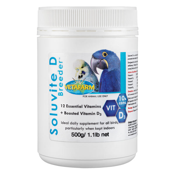 Vetafarm Soluvite D Breeder Concentrated Vitamin Supplement for Indoor Birds