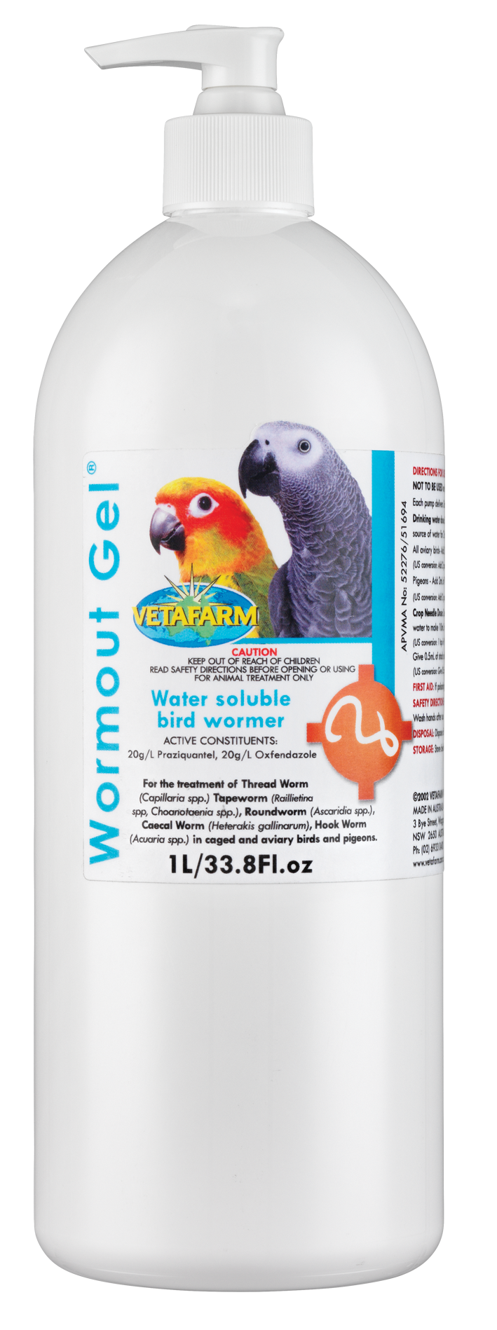 Vetafarm Wormout Gel Broad Spectrum Bird Dewormer for Pigeons