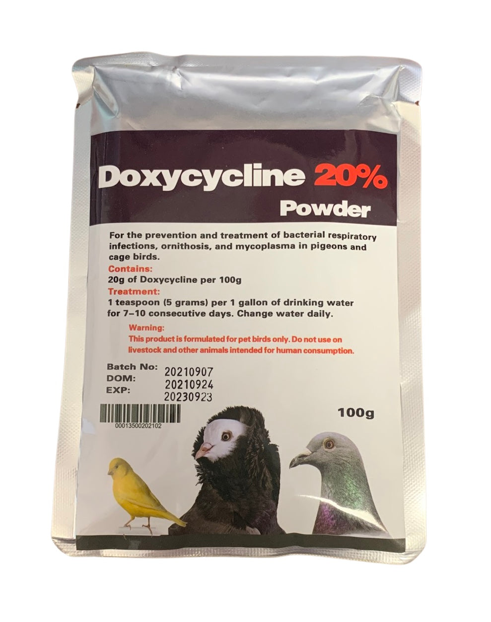 GenerX Doxycycline 20% Powder Treatment for Bird Respiratory Ornithosis 100g